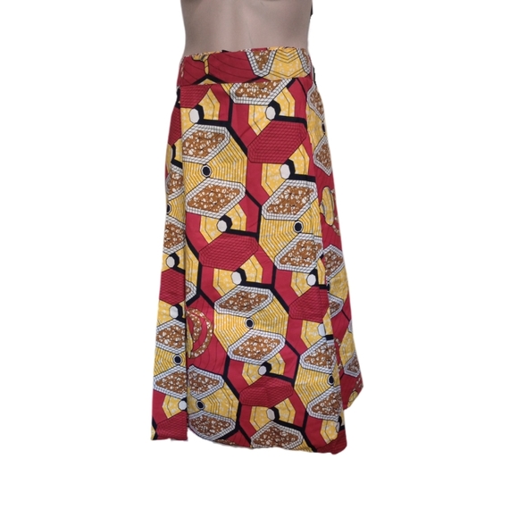 African print wrap skirt - Picture 3 of 5
